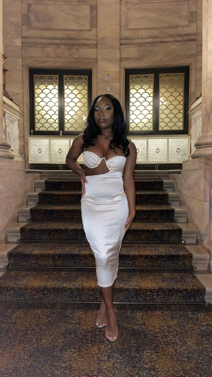 White Prom Dress Charming Evening Dress S1716