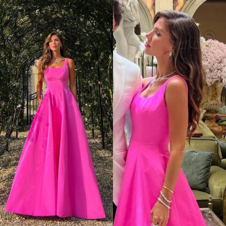 Elegant Hot Pink Long Prom Dresses S3797