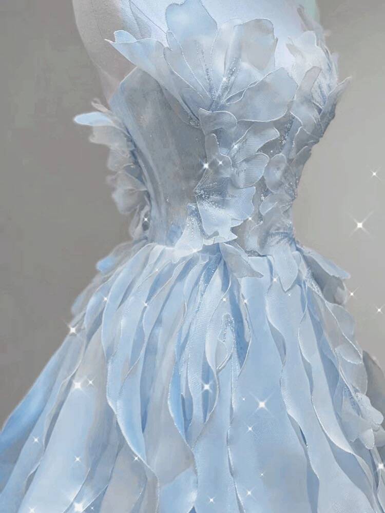 A Line Pink Long Prom Dresses,Strapless Evening Gown S4921