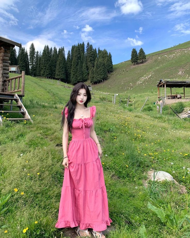 A Line Cute Pink Long Evening Gowns Party Prom Dresses S6932