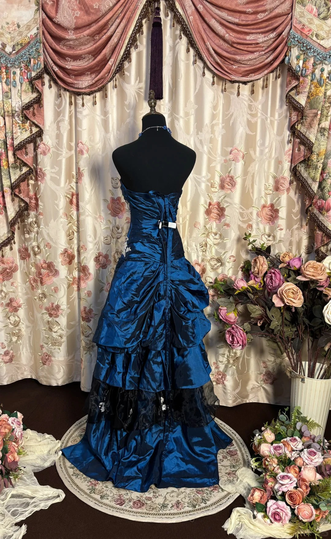 Strapless Blue Mermaid Long Prom Dress, Formal Evening Gowns S6849