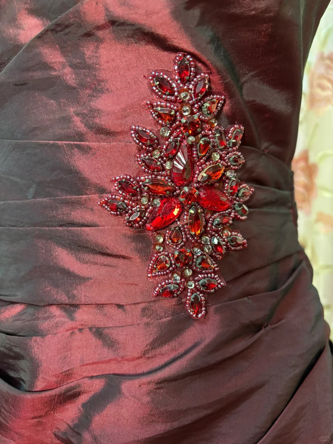 Burgundy Strapless Long Prom Dress, Formal Evening Gowns S6861