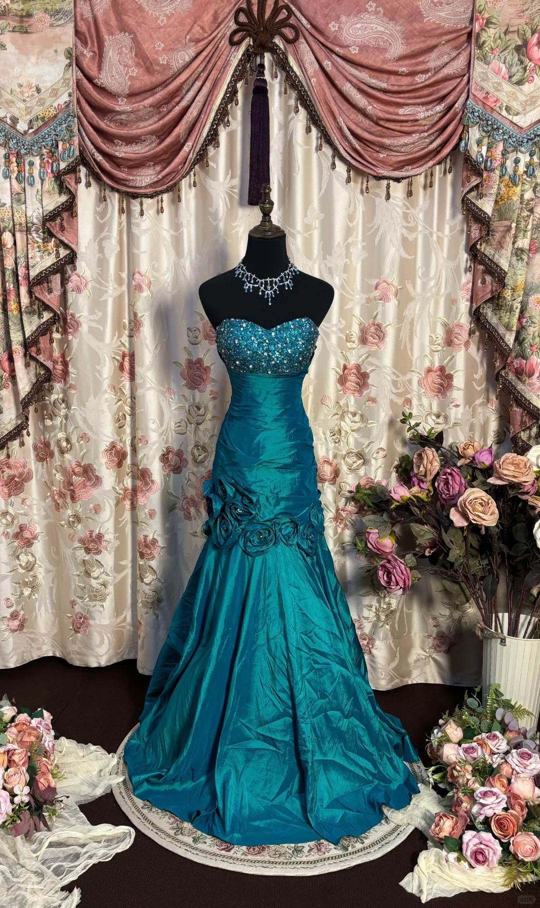 Mermaid Strapless Long Prom Dress, Formal Evening Gowns S6853