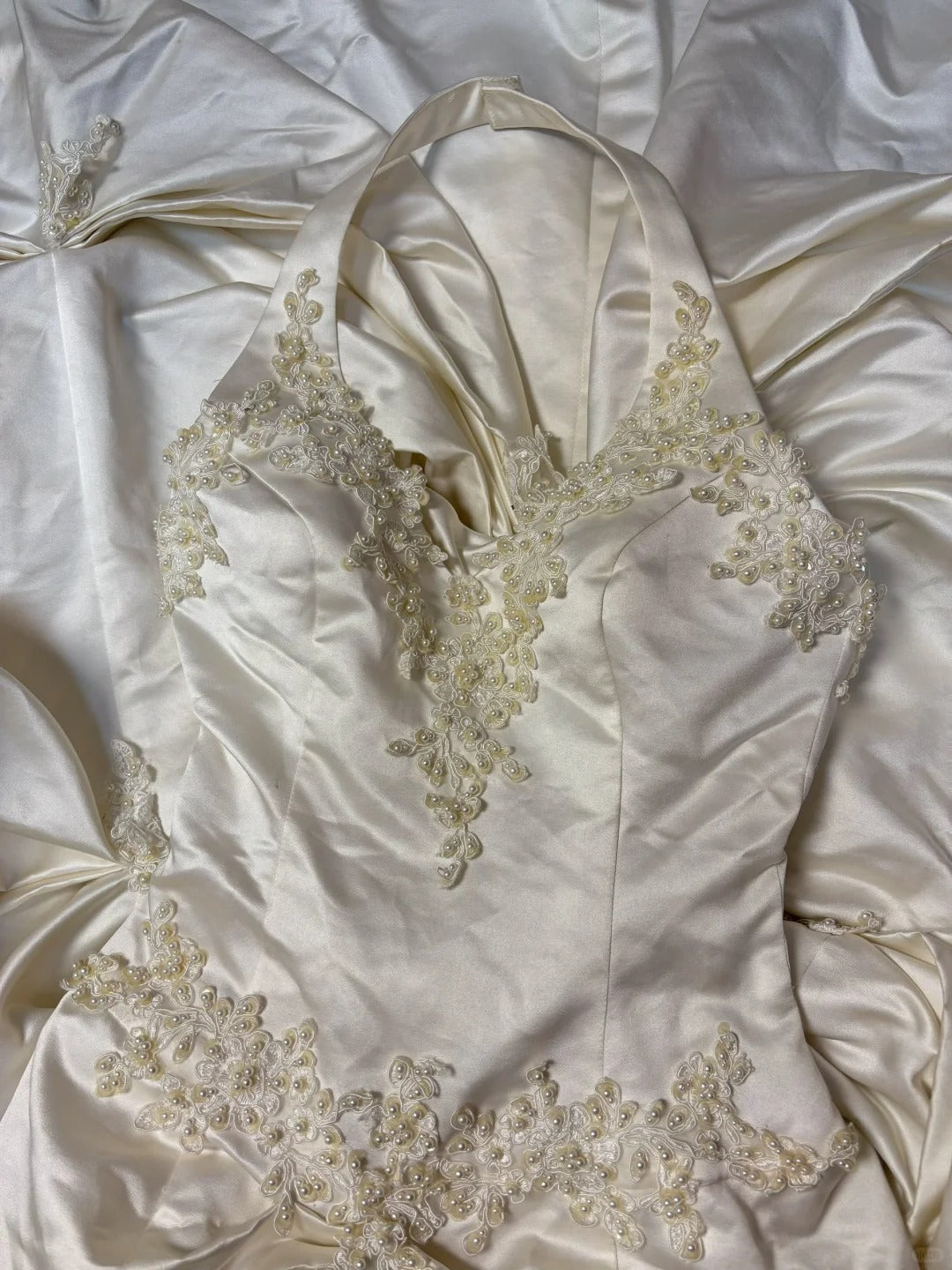 Vintage A line Ball Gown Halter Long Wedding Dresses S6847