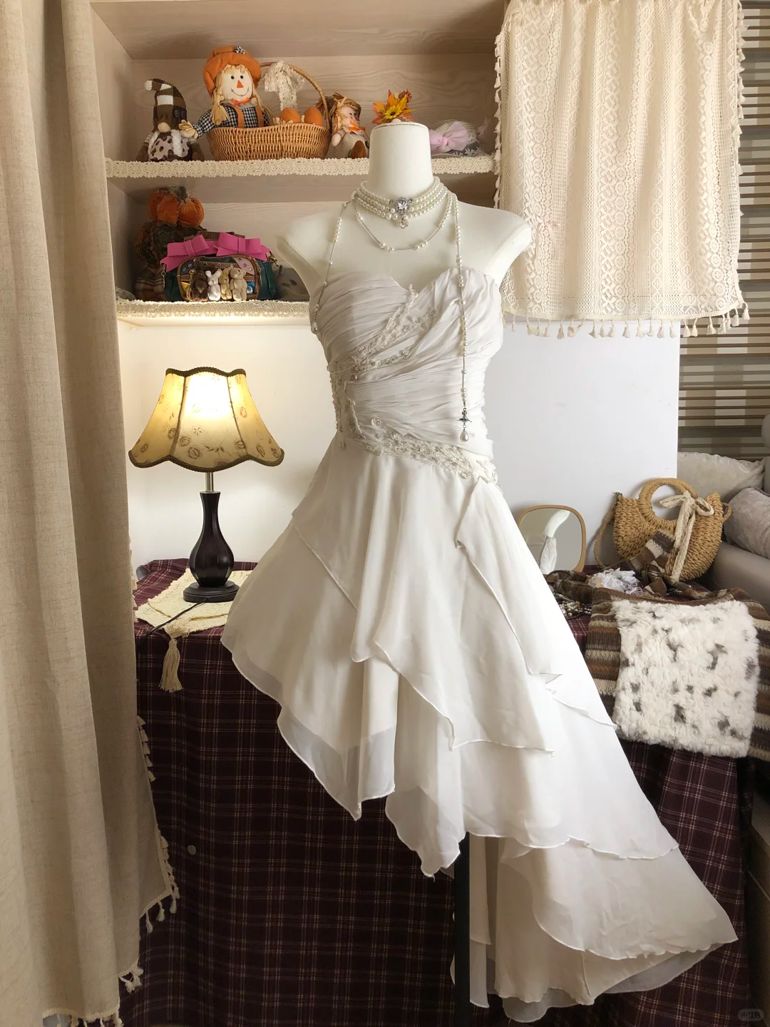White Vintage Short Party Dress, Birthday Outfits, Homecoming Dress S6888