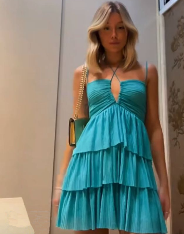 A Line Halter Short Party Dress, Birthday Outfits, Homecoming Dress S6898