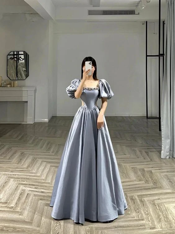 Gray Prom Dresses, 2025 Prom Dresses, Long Prom Dresses S1443