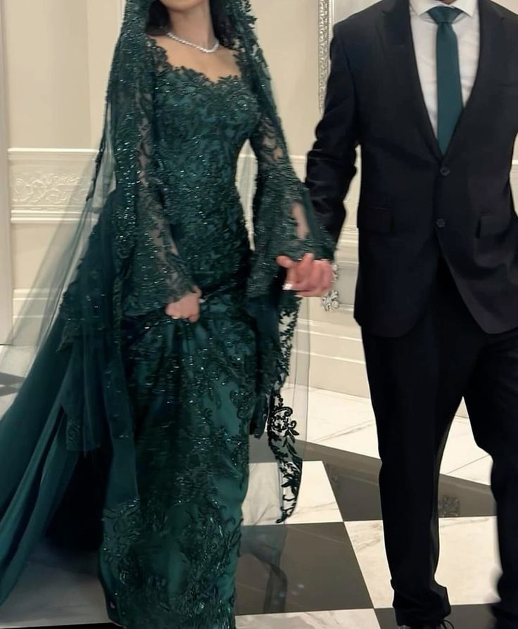 Dark Green Long Formal Dress Wedding Dress S6518