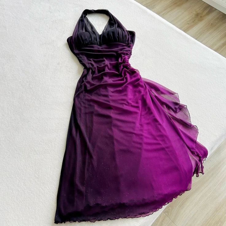 Elegant Halter Ombre Long Chiffon Prom Dress Long Party Dress S6081