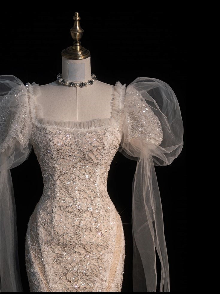 Square Neck Mermaid Long Princess Dress Evening Gown S6559