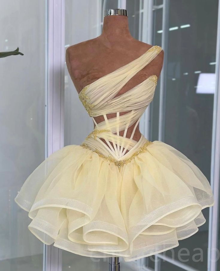 Graduation Dress One Shoulder Lace Beaded Tulle Short Mini Homecoming Party Formal Cocktail Dress S5997