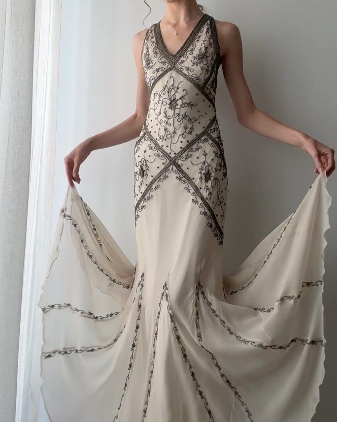 Mermaid V Neck Prom Long Dress Beaded Evening Dress S5893