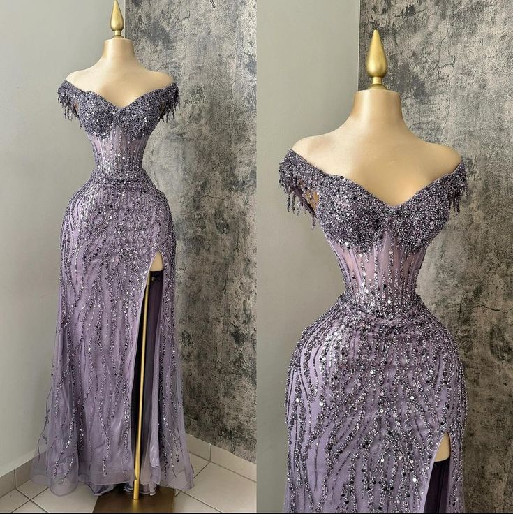 Off-the-Shoulder Lilac Formal Dresses Prom Dress S5999