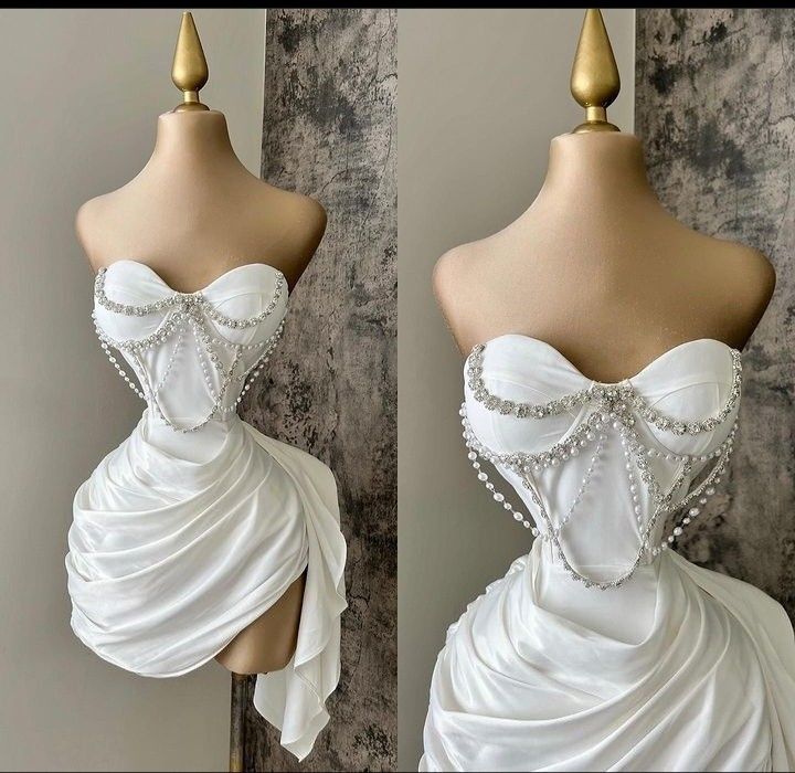 Sexy White Strapless Mini Homecoming Dress S5897