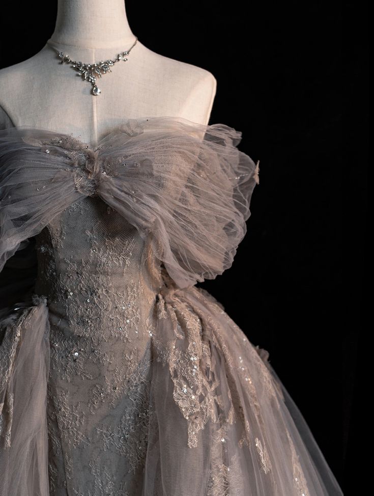 Tulle Lace Long Prom Dress, Evening Formal Dress A-line Birthday Party Dress S6349