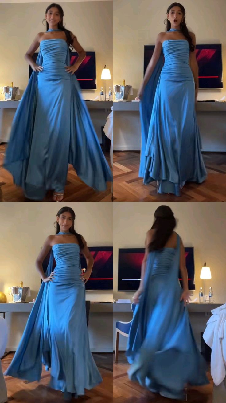 Elegant Blue Strapless Mermaid Prom Dress,Evening Dress S6524