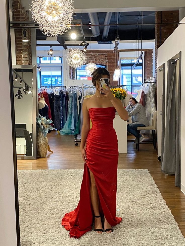Red Party Prom Dresses Sexy Long Evening Dress S6600