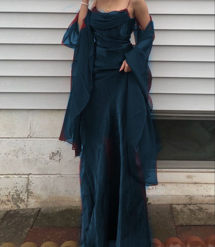 Long Spaghetti Straps Simple Prom Dress Birthday Outfits S6268