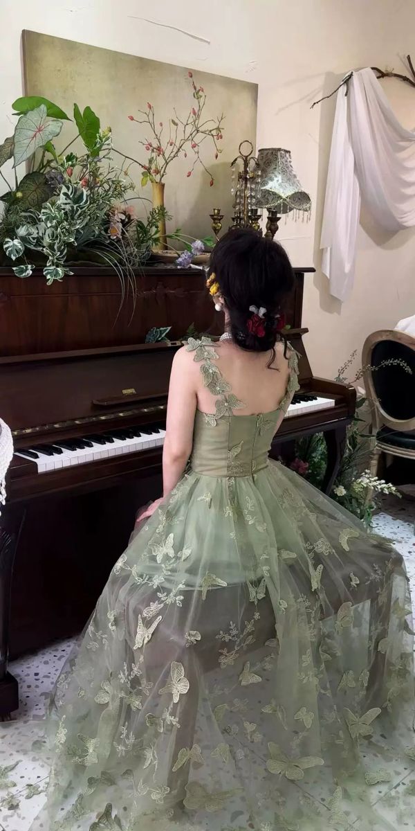 3D Butterly Embroidered Tulle Prom Dress S6127