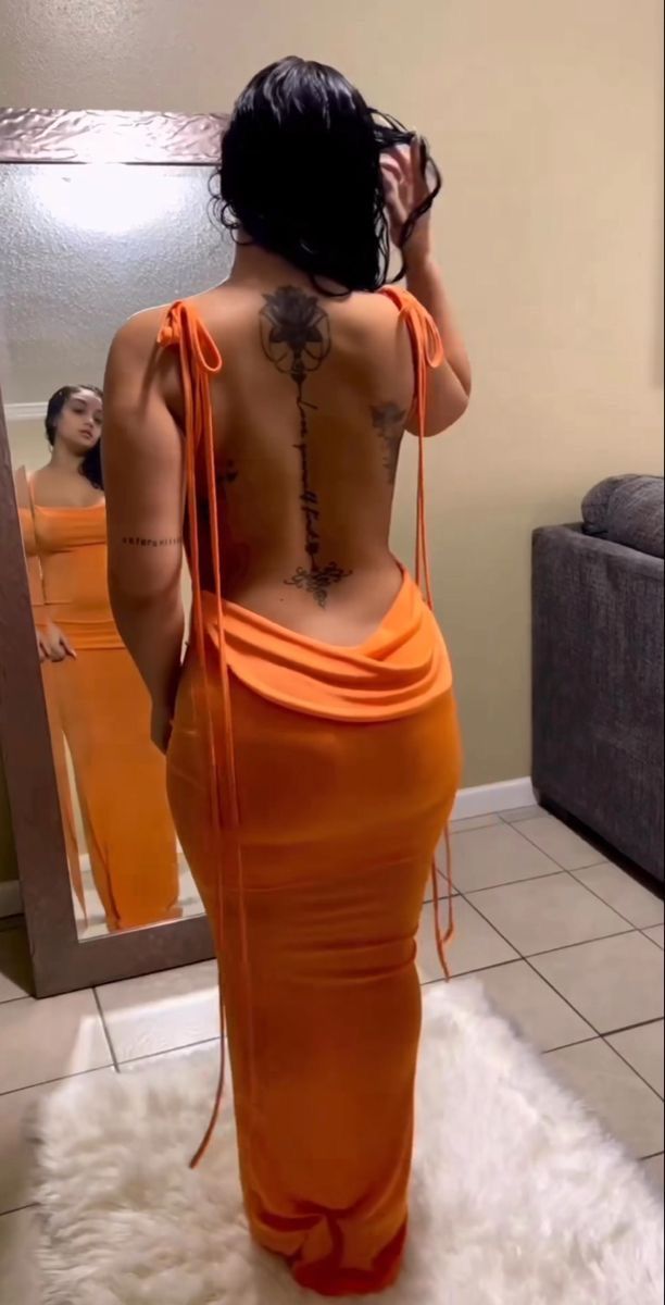 Orange Sheath Party Prom Dresses Long Evening Dress S6237