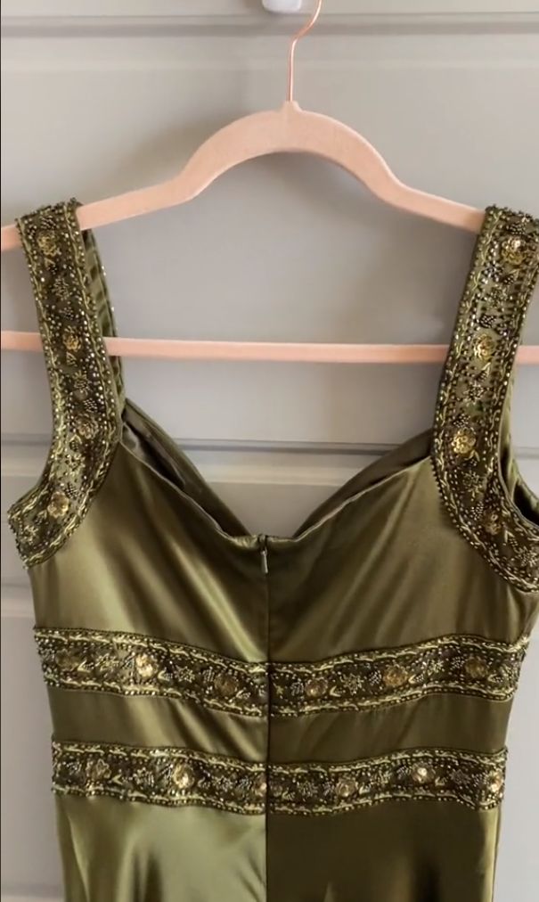 Elegant Sheath Olive Green Prom Dresses Long Formal Dress S6338