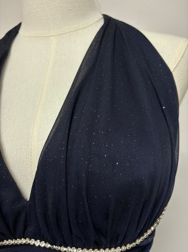 Navy Blue Ombre Chiffon Evening Gown Formal Dresses Prom Dresses S6483