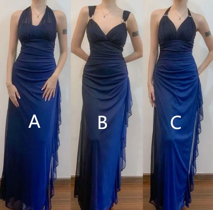 Elegant V-neck Sleeveless Sheath Long Floor Length Prom Dress Evening Dress S5627