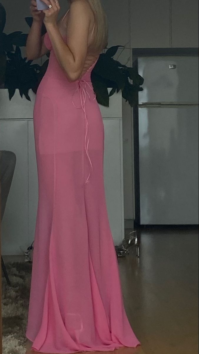 Simple Sheath Strapless Pink Long Prom Dresses S6071