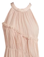Pink dress new tea break French style gentle style off-shoulder long halter neck suspender dress R0126