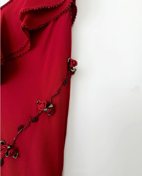 Elegant Red Chiffon Evening Gown Irregular Formal Dresses Prom Dresses S6467