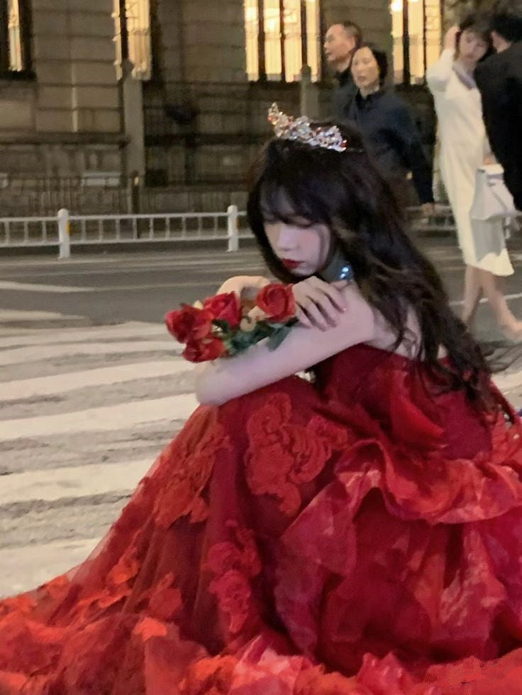 A-line Red Elegant Long Prom Dresses Evening Dress S6373