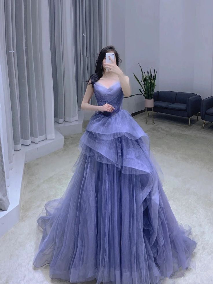 Sweet Tulle A-Line Elegant Party Dress Evening Dress S6629