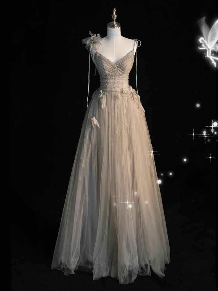 A Line Tulle Long Prom Dress,Evening Dress S6683