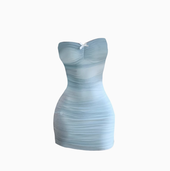 Pure desire style slim fit dress 2025 sexy hot girl tube top waist short skirt R1328