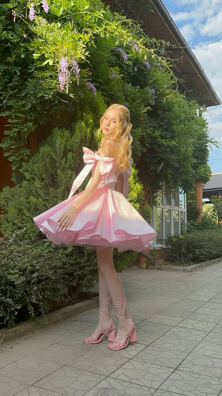 Girlish Silky Women's Homecoming Dress Pink Corset Short Prom Gown Birthday Dress RS3165