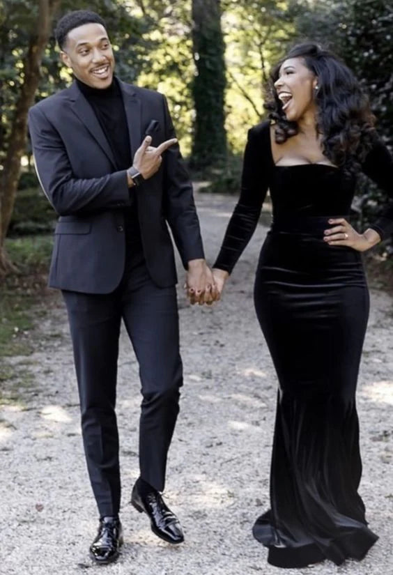 Black Simple Long Party Formal Prom Dresses for Girls S2252