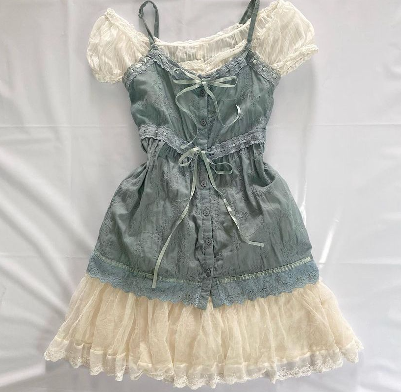 Niche Patchwork Homecoming Dress ,A-Line Spaghetti Straps Corset Summer Dress Cami Dress RS1156