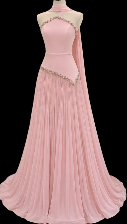 Gentle Pink Prom Dress ,A-Line Strapless Bodycon Maxi Evening Dress RS1197