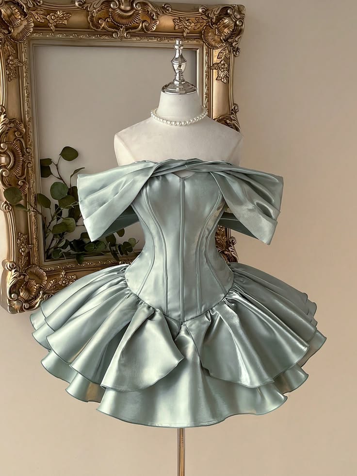 Cute Mint Green A-Line Bateau Mini Women Dress Birthday Dress Prom Dress RS101
