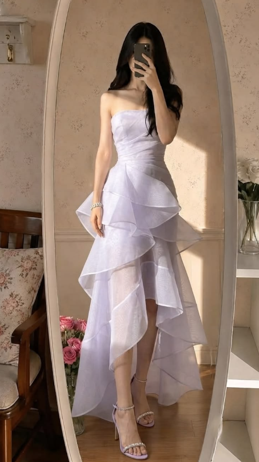 Gentle Lavender Prom Dress ,Pleated Bodycon Maxi Evening Dress RS1209