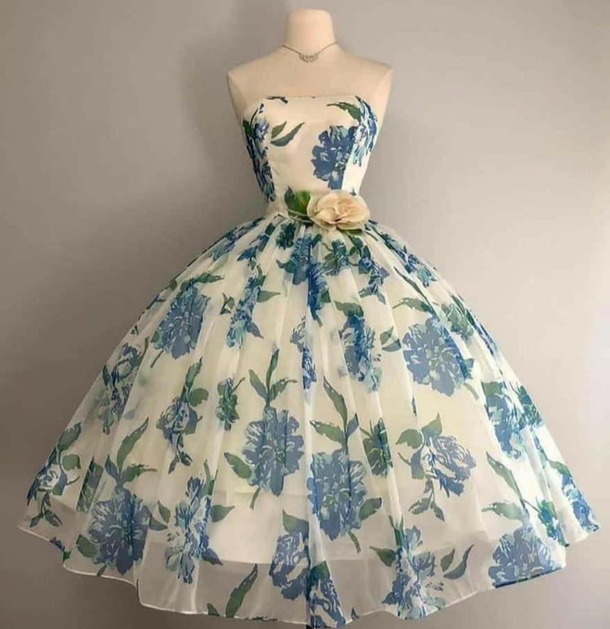 Pretty Floral Prom Dress ,Chiffon Corset Maxi Summer Dress Birthday Dress RS1232