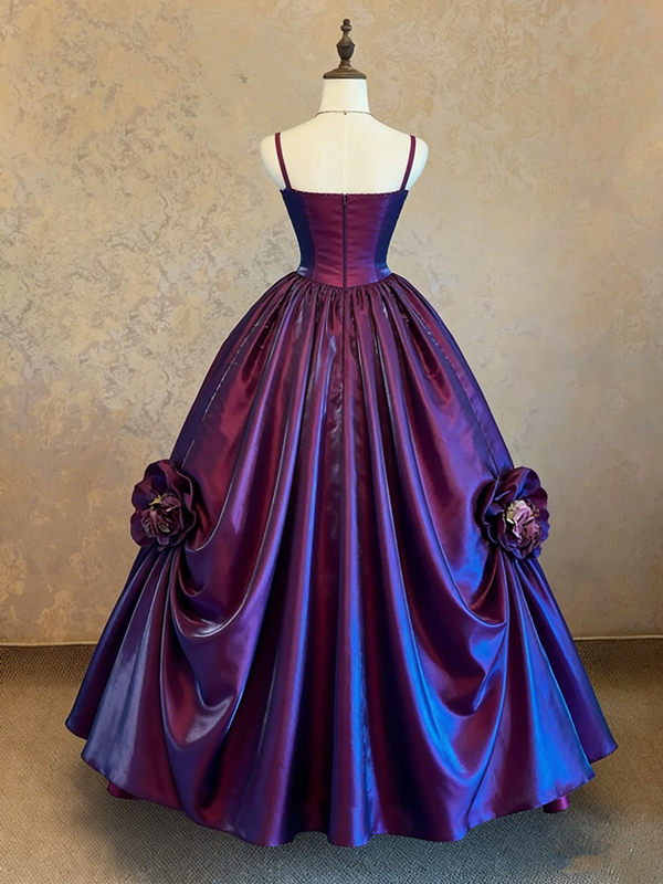 Purple halter-neck fitted waist ball gown R7228