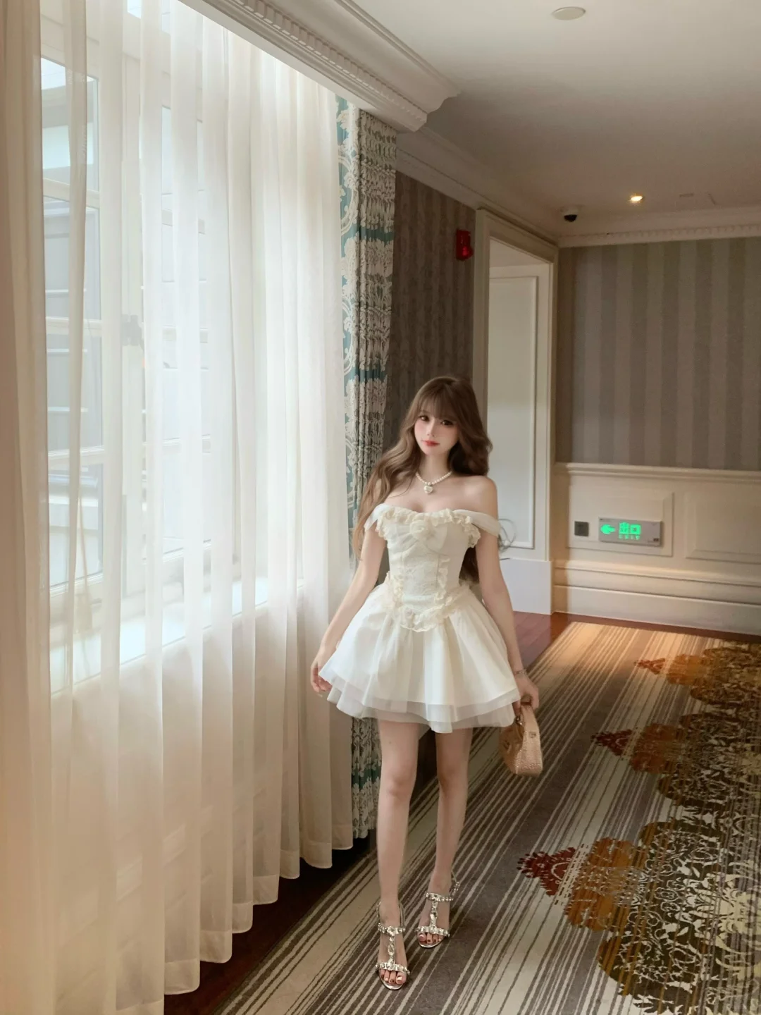 Apricot one-shoulder slim waist A-line design short skirt homecoming dress R4232