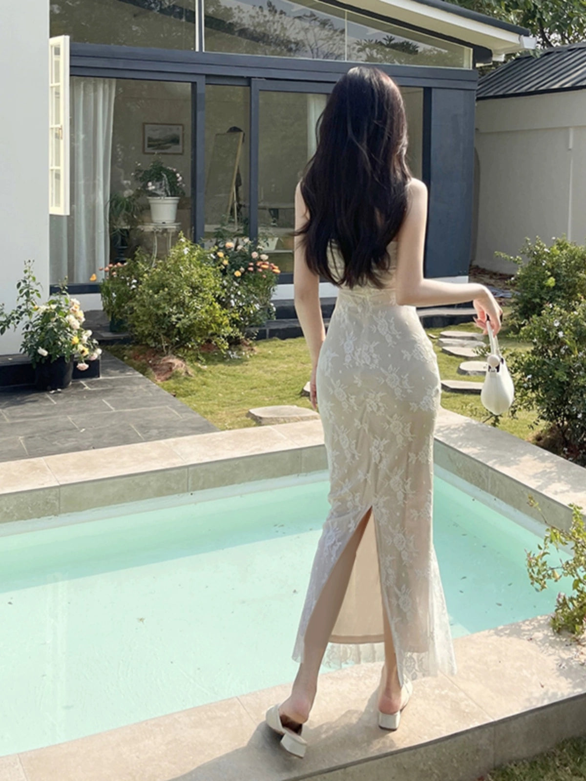 sexy lace suspender dress for women S5464