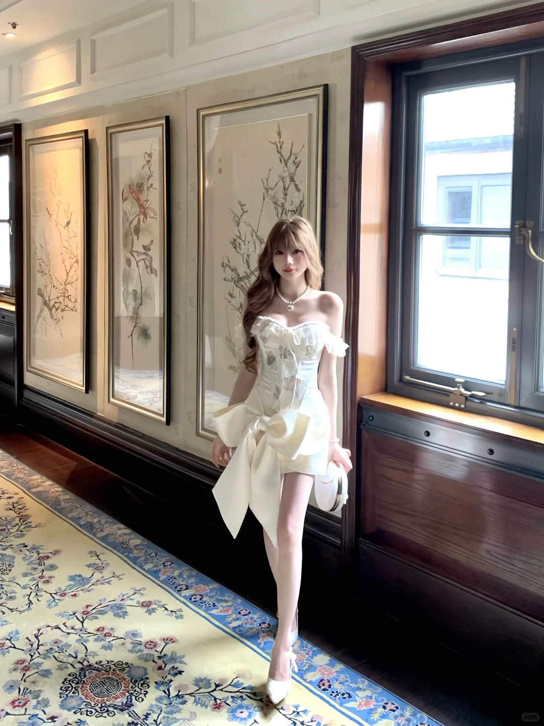 Apricot one-shoulder lace design with slim waist and hip-hugging sexy bow short skirt for homecoming dress R4233