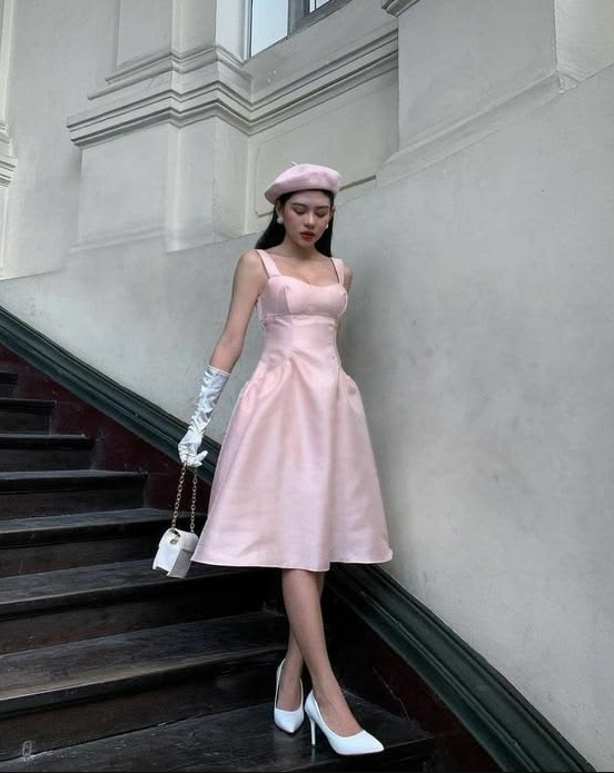 Minimalist Pink Homecoming Dress , Silky Satin Corset Mini Summer Dress Cami Dress RS1500