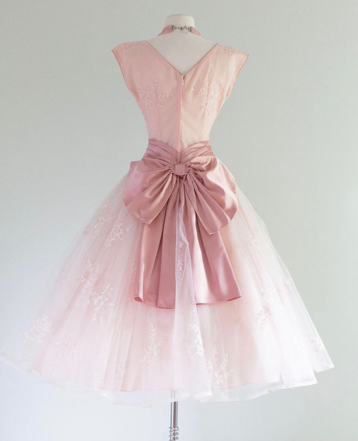 Charming Pink Homecoming Dress , Tulle Bow Decor Corset Mini Birthday Dress Party Dress RS1481