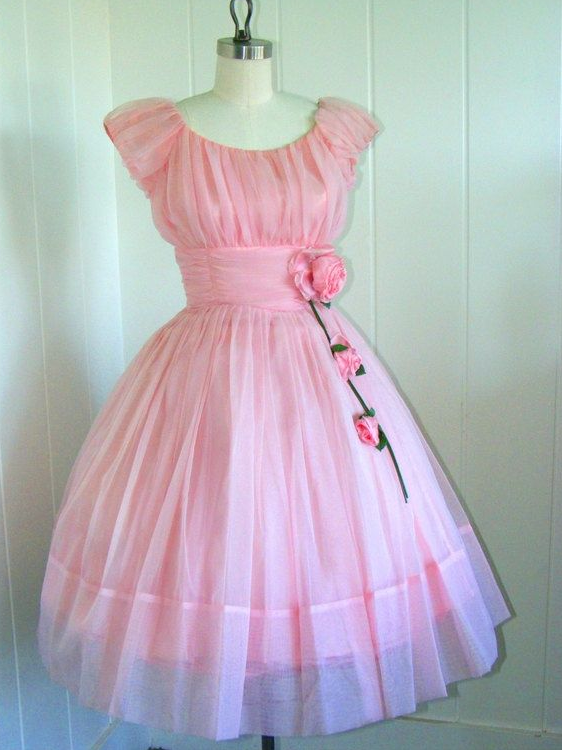 Sweet Pink Homecoming Dress , Romantic 3D Floral Tulle Corset Short Prom Dress Birthday Dress RS1554