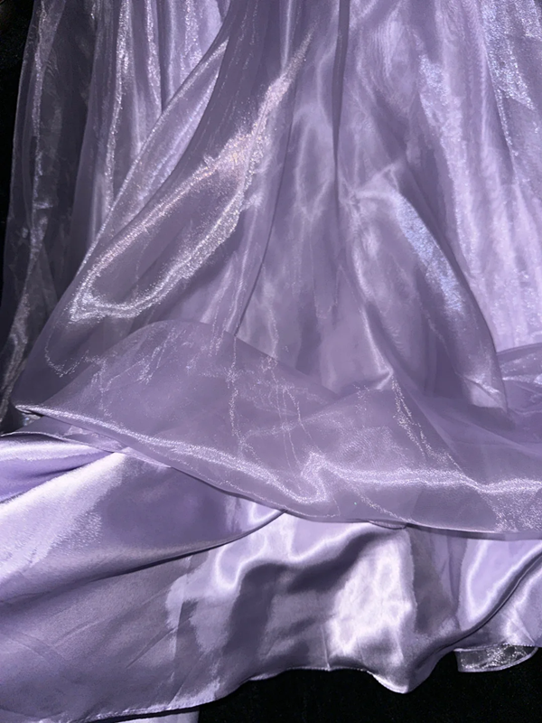 Light purple halter-neck fitted long ball gown R6897