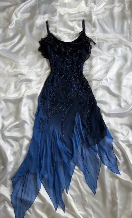 Navy Retro Homecoming Dress , Flowy Chiffon Embroidered Bodycon Short Prom Dress RS1602